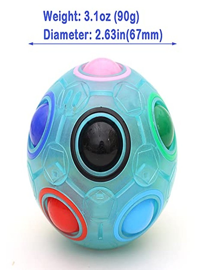 TANCH Glow in Dark Magic Rainbow Puzzle Ball Luminous Stress Reliever Ball Cube Brain Teaser Games Football Fidget Cube Toys for Kids Adults - Image 2